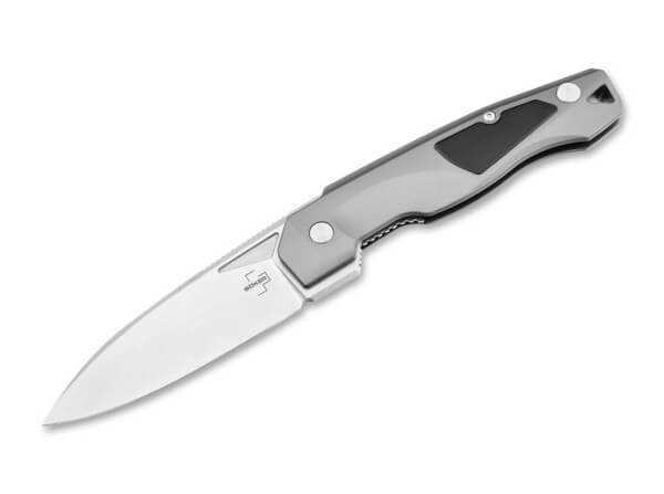 Taschenmesser, Grau, Flipper, Linerlock, D2, Aluminium