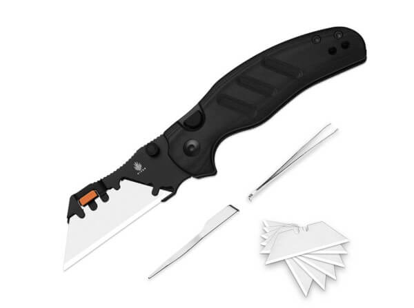 Taschenmesser, Schwarz, Daumenpin, Button Lock, 5Cr15MoV, G10