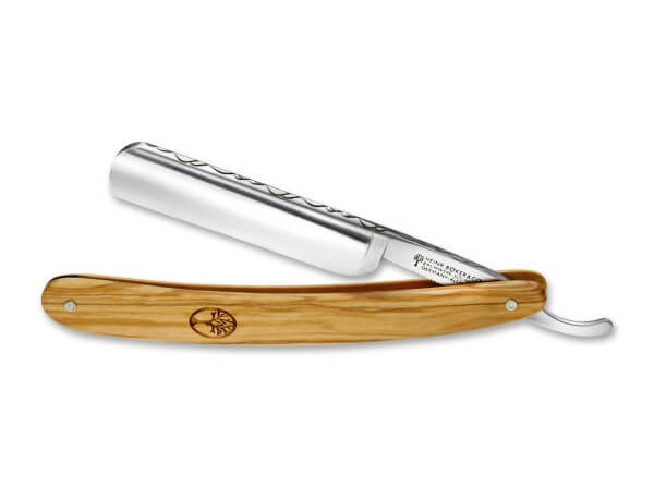 Rasiermesser, Braun, Kohlenstoffstahl, Olivenholz