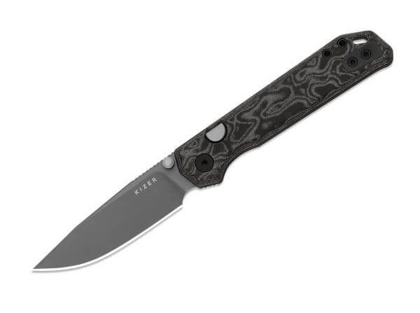 Taschenmesser, Schwarz, Daumenpin, Button Lock, CTS BD-1N, Micarta