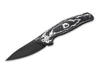 Taschenmesser, Weiß, Flipper, Linerlock, M390, Kohlefaser Taschenmesser, Weiß, Flipper, Linerlock, M390, Kohlefaser