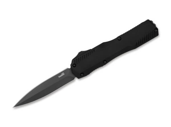 Taschenmesser, Schwarz, Druckknopf, OTF, MagnaCut, Aluminium