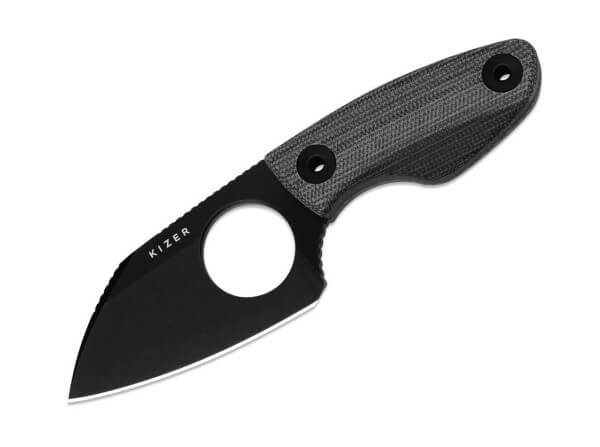 Feststehendes Messer, Schwarz, AUS-10A, Micarta