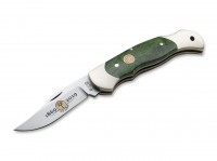 Taschenmesser, Grün, Nagelhau, Backlock, N690, Maserbirkenholz Taschenmesser, Grün, Nagelhau, Backlock, N690, Maserbirkenholz
